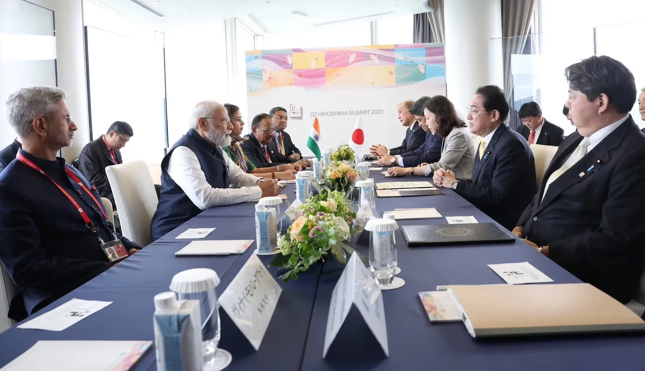 Narendra Modi in bilateral talks with his Japanese counterpart Fumio Kishida