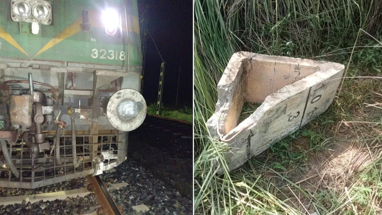 Cement block kept on track to derail goods train in Ajmer