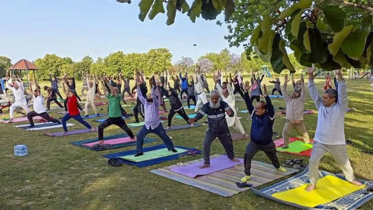 A yoga session under way in in Islamabad