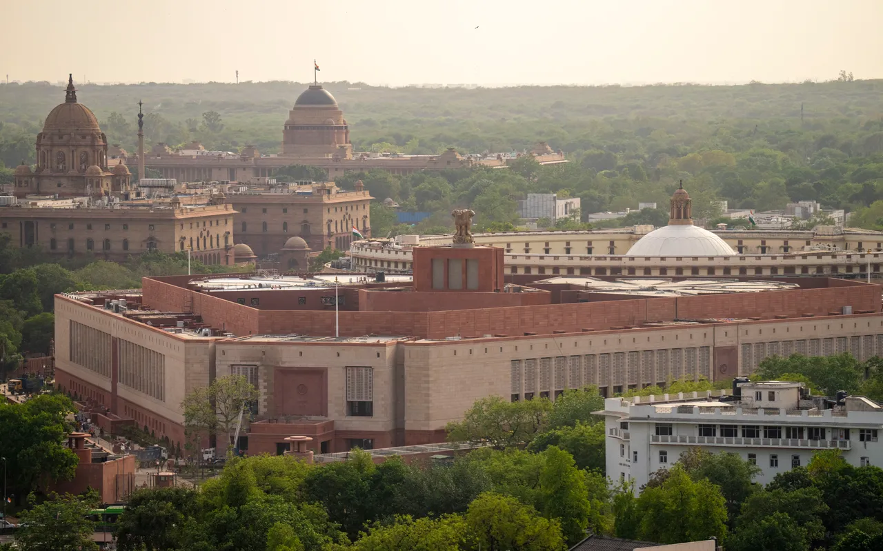 An aerial view of newly-constructed Parliament building