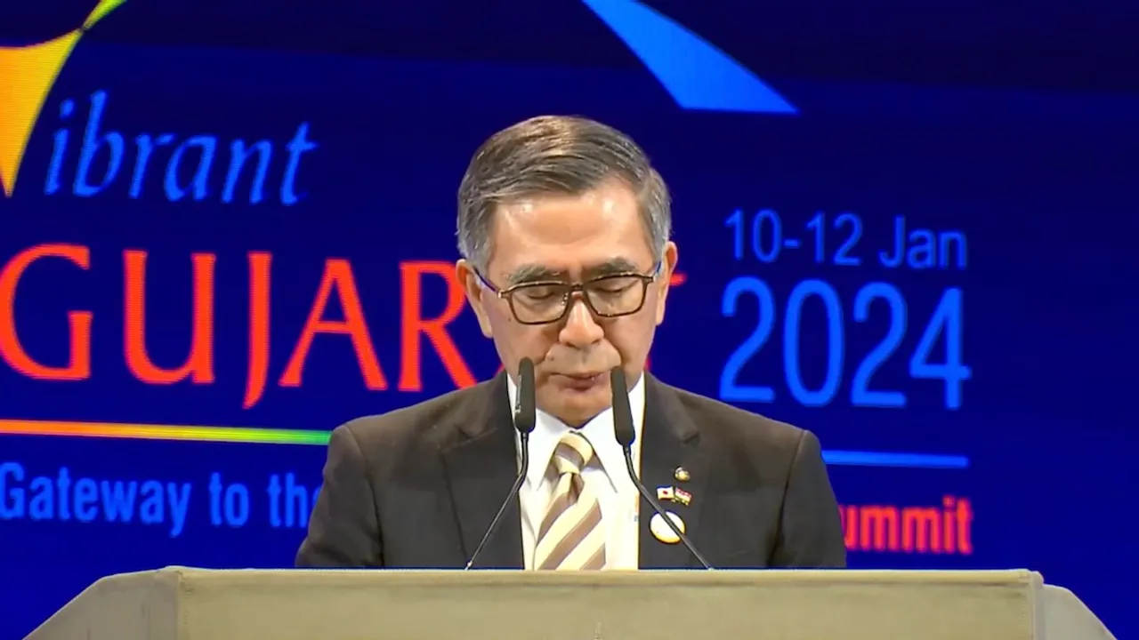 Toshihiro Suzuki speaking at Vibrant Gujarat Summit 2024