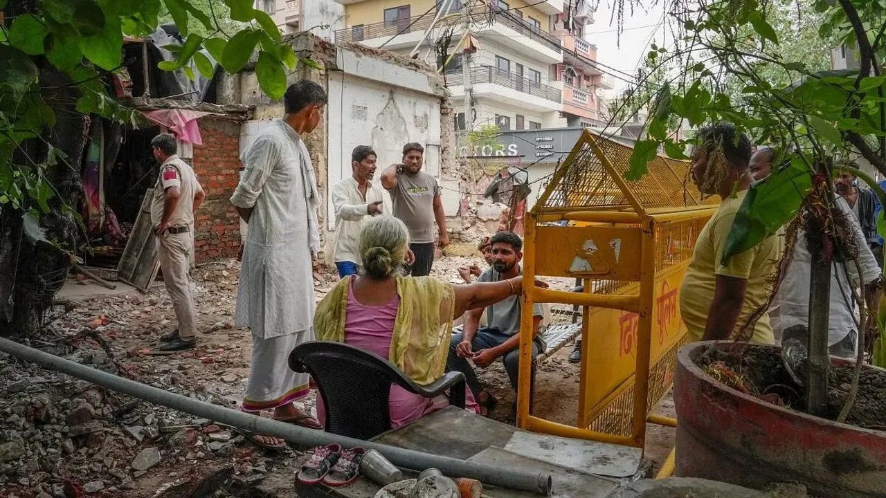 Part of temple razed in anti-encroachment drive in east Delhi's Geeta Colony
