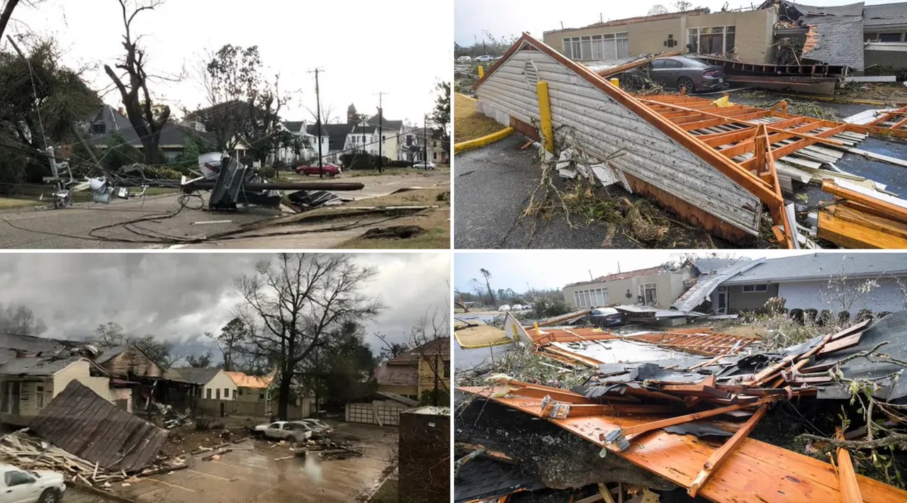 tornadoes and storm in Alabama in South US