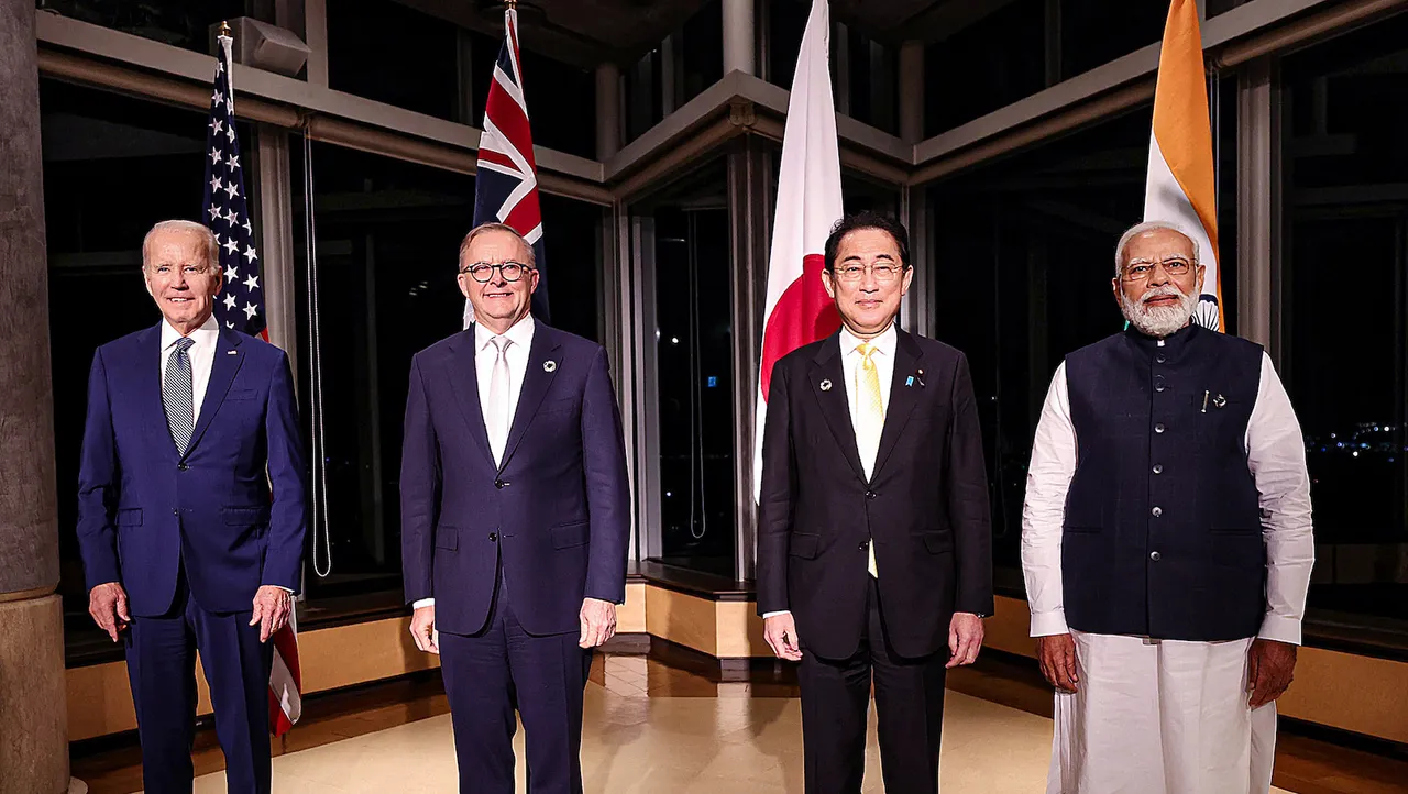 Prime Minister Narendra Modi with USA President Joe Biden, Prime Minister of Australia Anthony Albanese and Prime Minister of Japan Fumio Kishida during the Quad Leaders' Summit, in Hiroshima, Japan, Saturday, May 20