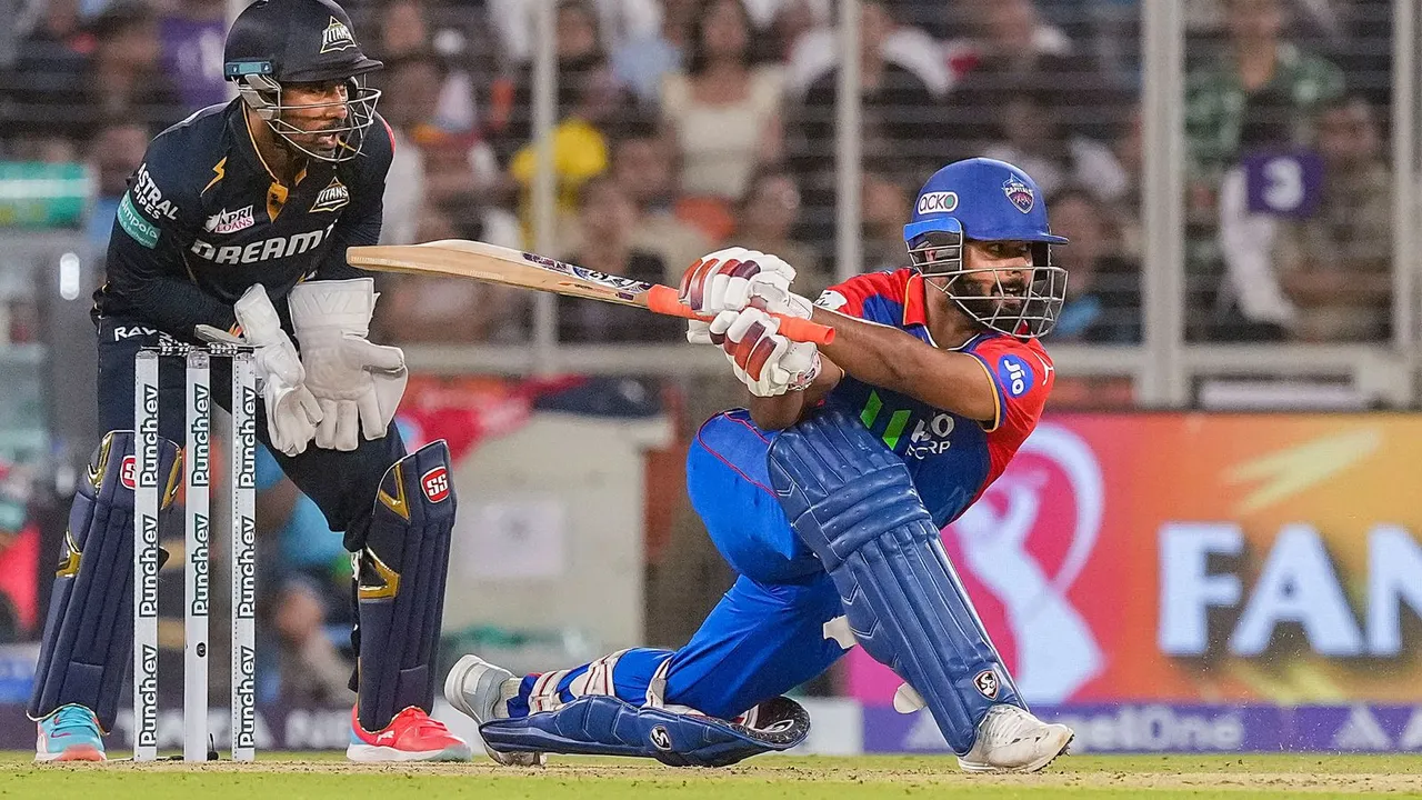 Delhi Capitals batter Rishabh Pant plays a shot during the Indian Premier League (IPL) 2024 cricket match
