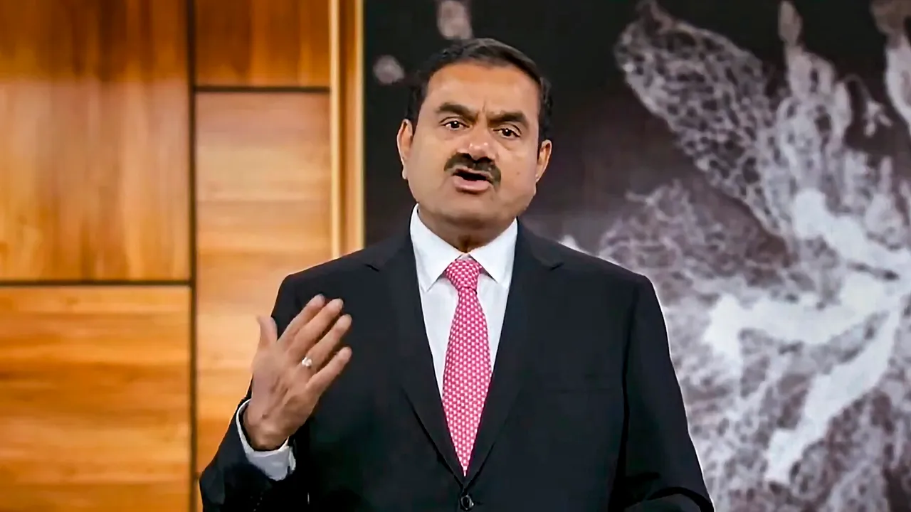 Adani Group Chairman Gautam Adani addresses during the Annual General Meeting (AGM) of his group companies