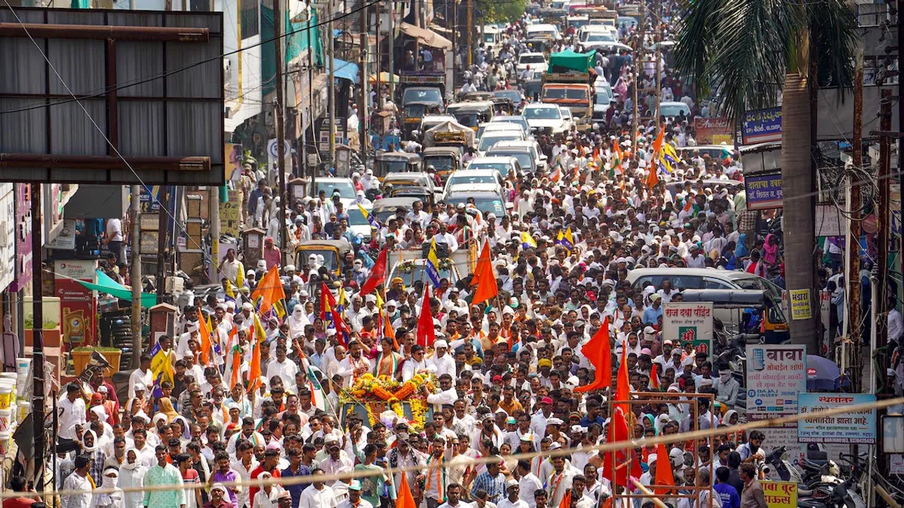 A procession for nomination in 2024 Lok Sabha polls
