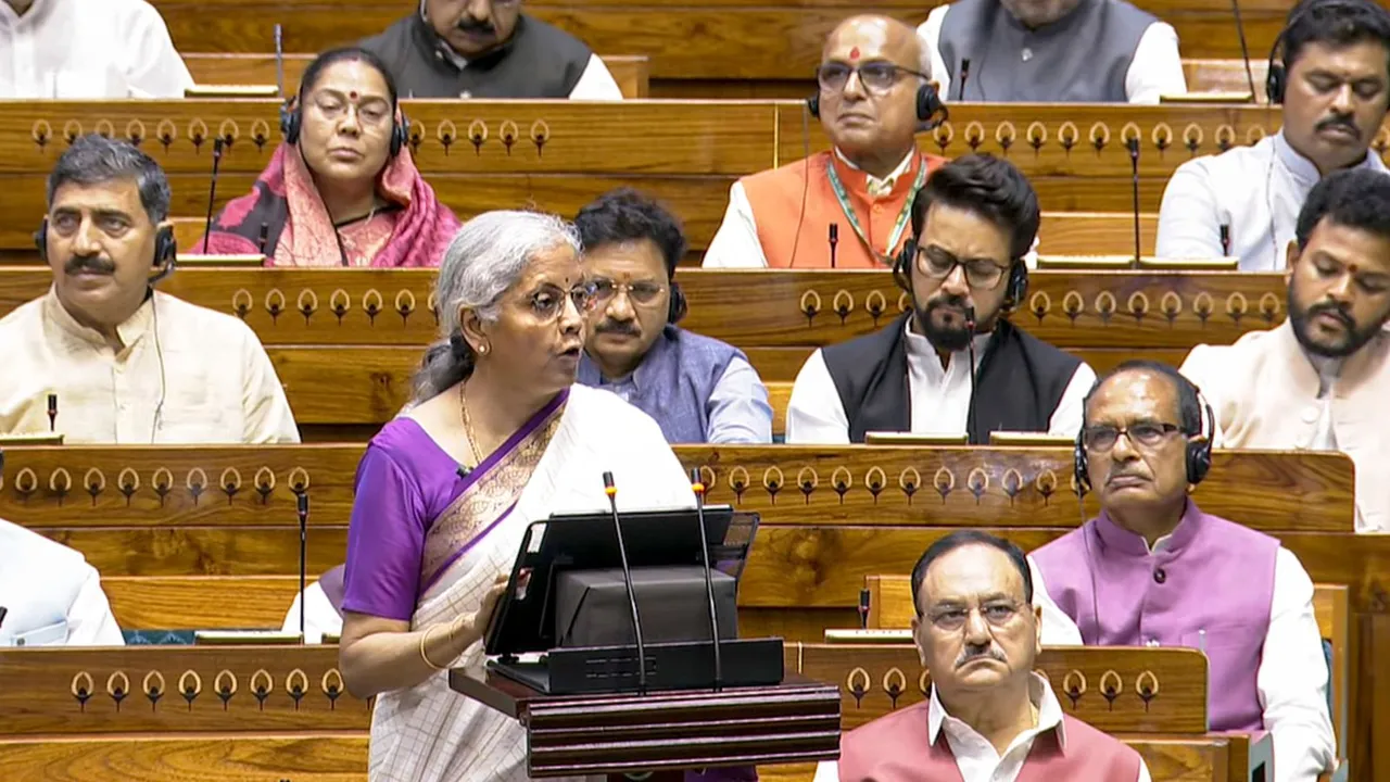 Union Finance Minister Nirmala Sitharaman presents the Union Budget 2024-25 in Lok Sabha, in New Delhi, Tuesday, July 23, 2024.