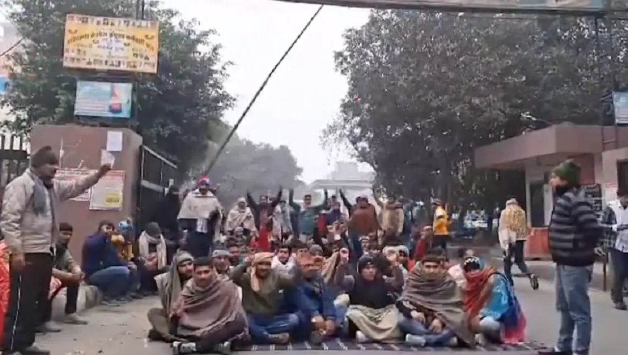 Haryana roadways drivers protesting