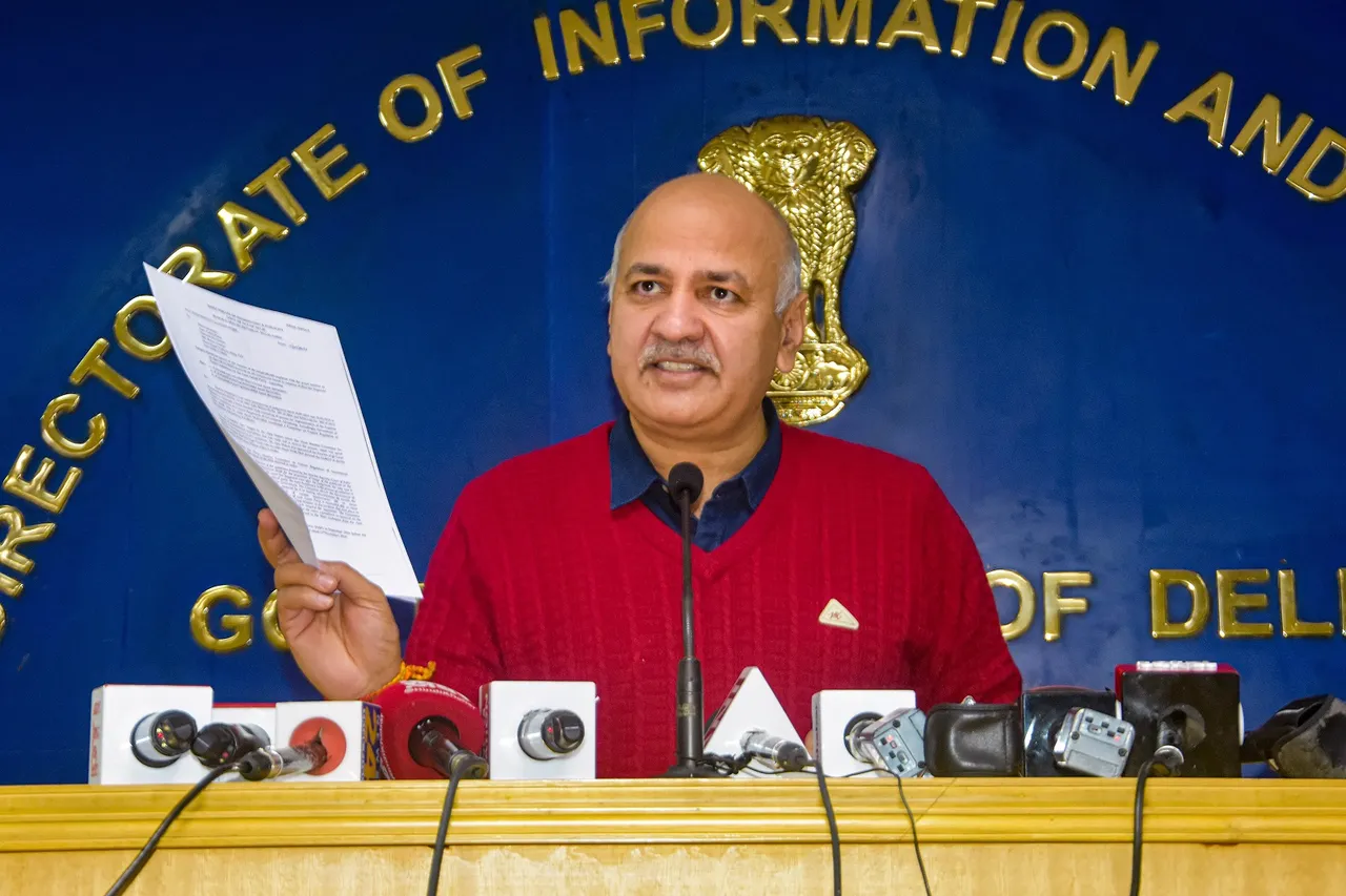 Manish Sisodia addresses press Delhi AAP