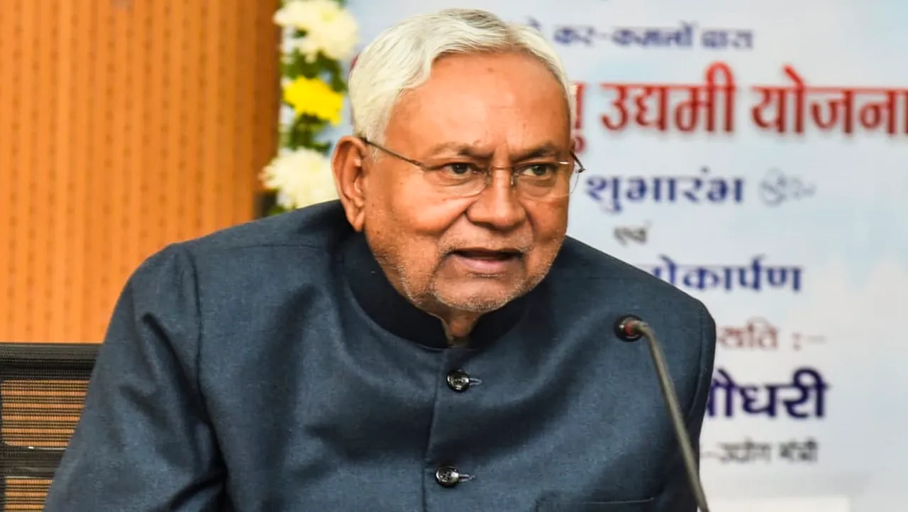 Bihar Chief Minister Nitish Kumar during the launch of the portal of Bihar Small Entrepreneur Scheme, in Patna