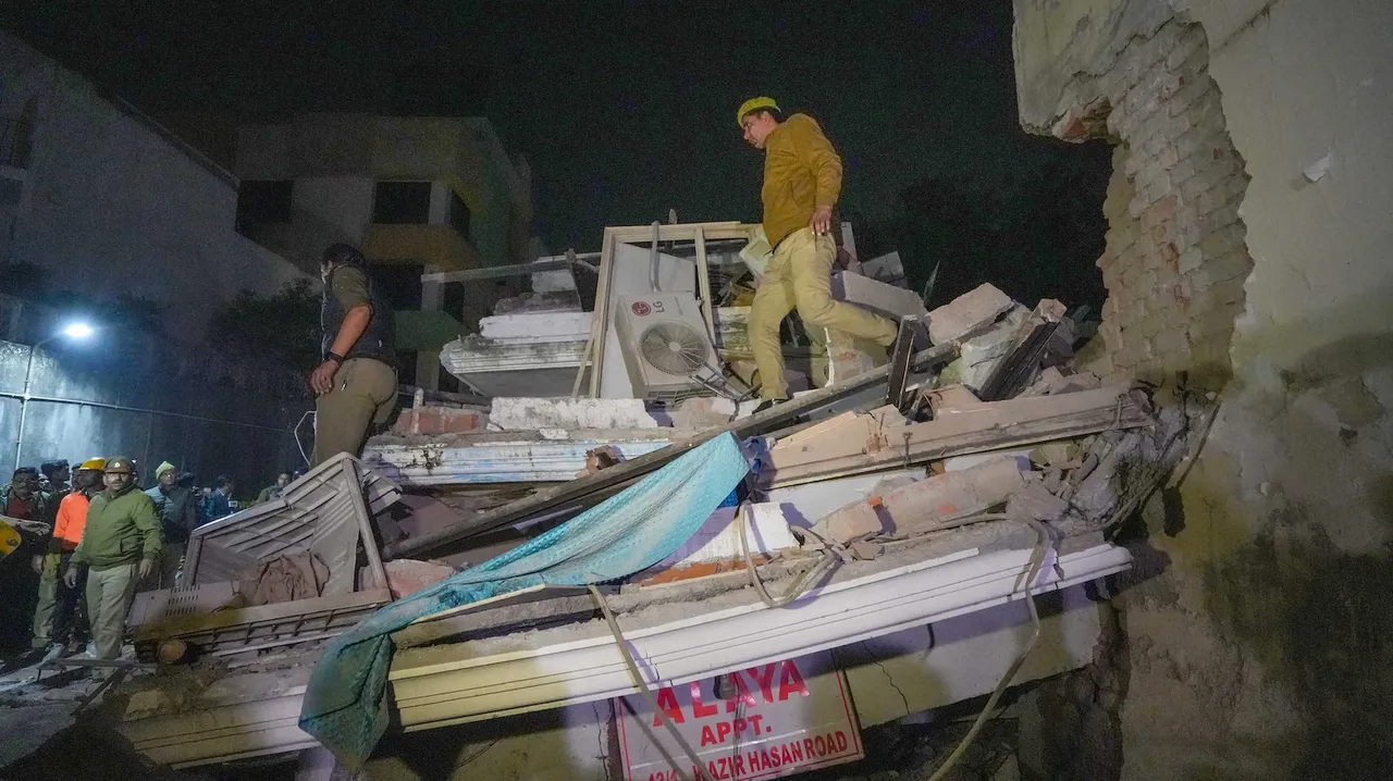 a multi-storey building collapsed in Wazir Hasan road in Lucknow on Tuesday