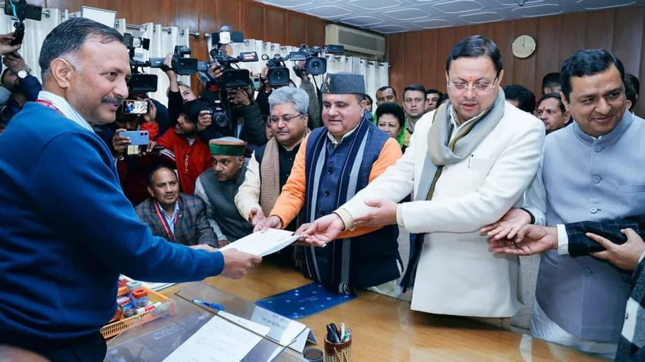State BJP president Mahendra Bhatt on Thursday filed his nomination for the upcoming Rajya Sabha polls from Uttarakhand
