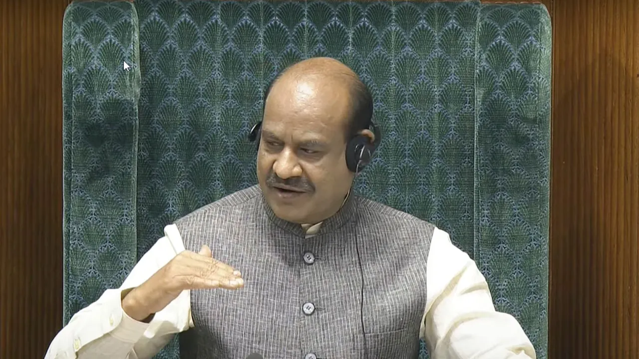 Lok Sabha Speaker Om Birla conducts proceedings of the House during the Monsoon session of Parliament, in New Delhi, Friday, July 26, 2024.