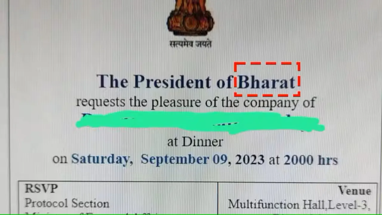president of bharat g20 dinner invite