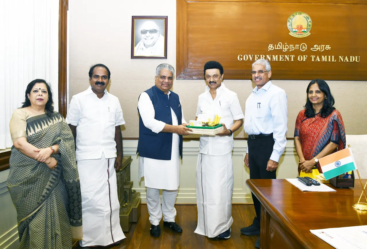 Minister Bhupender Yadav discusses sustainable development issues with TN CM, launches book on mangroves