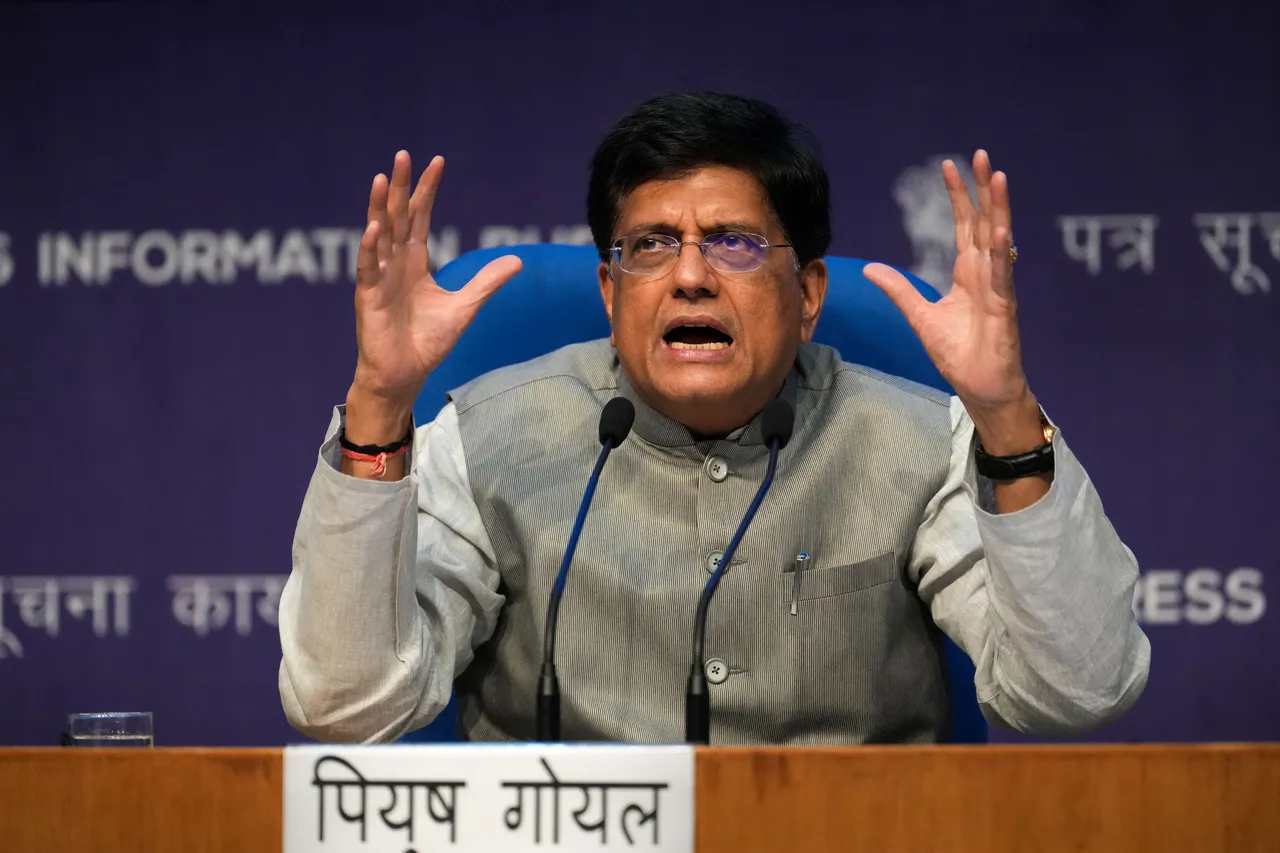 Union Minister of Commerce and Industry Piyush Goyal speaks during a press conference on Cabinet Decisions, in New Delhi