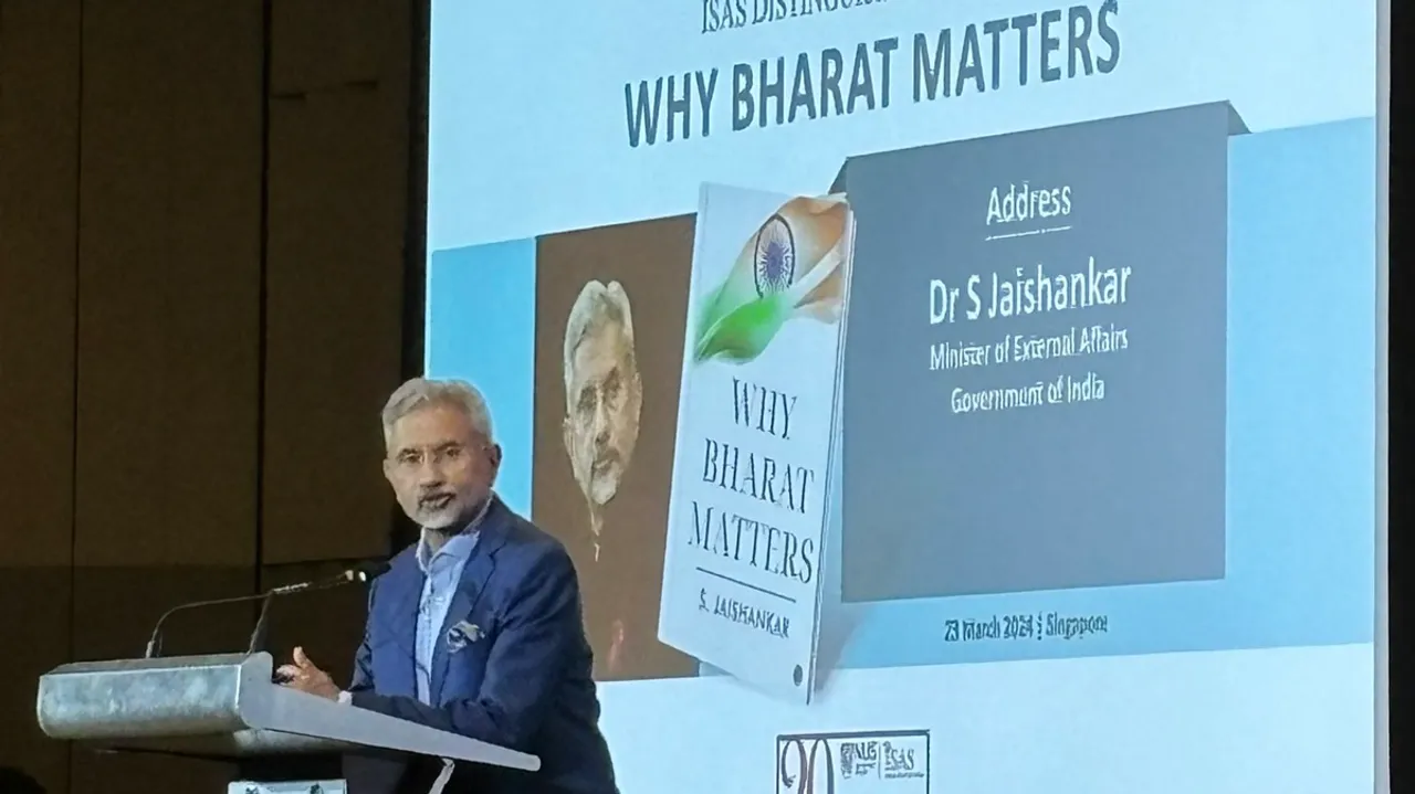 EAM S Jaishankar during a Q&A round held post his lecture session on his authored book 'Why Bharat Matters' at ISAS of National University of Singapore 