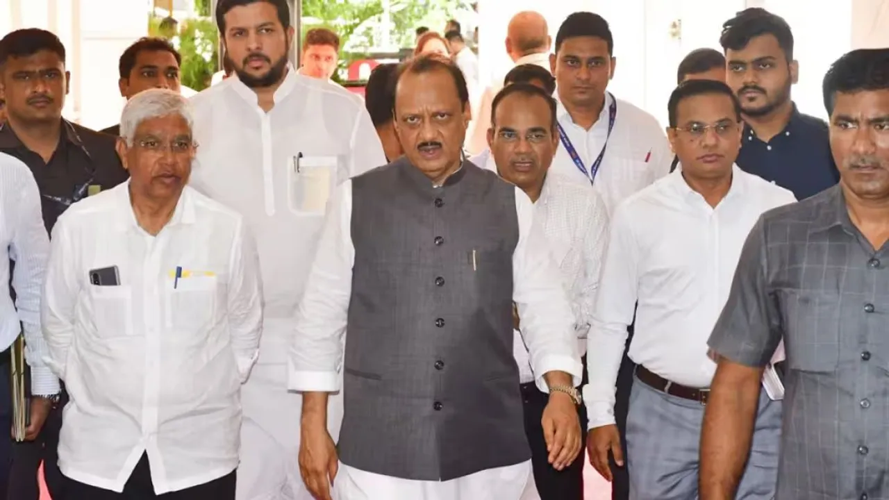 Maharashtra Deputy Chief Minister Ajit Pawar arrives at the Vidhan Bhavan on the first day of the Monsoon session of the state Assembly, in Mumbai, Thursday, June 27, 2024