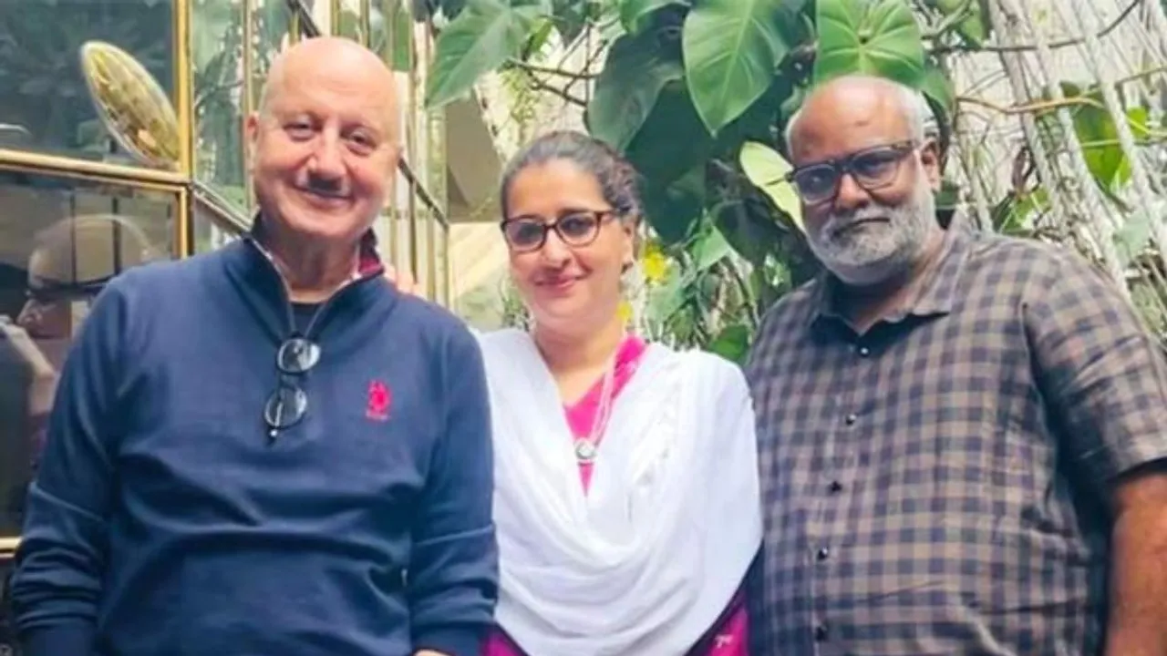 Lyricist Kausar Munir joins Anupam Kher in his directorial Tanvi the Great, shares photo with MM Keeravani