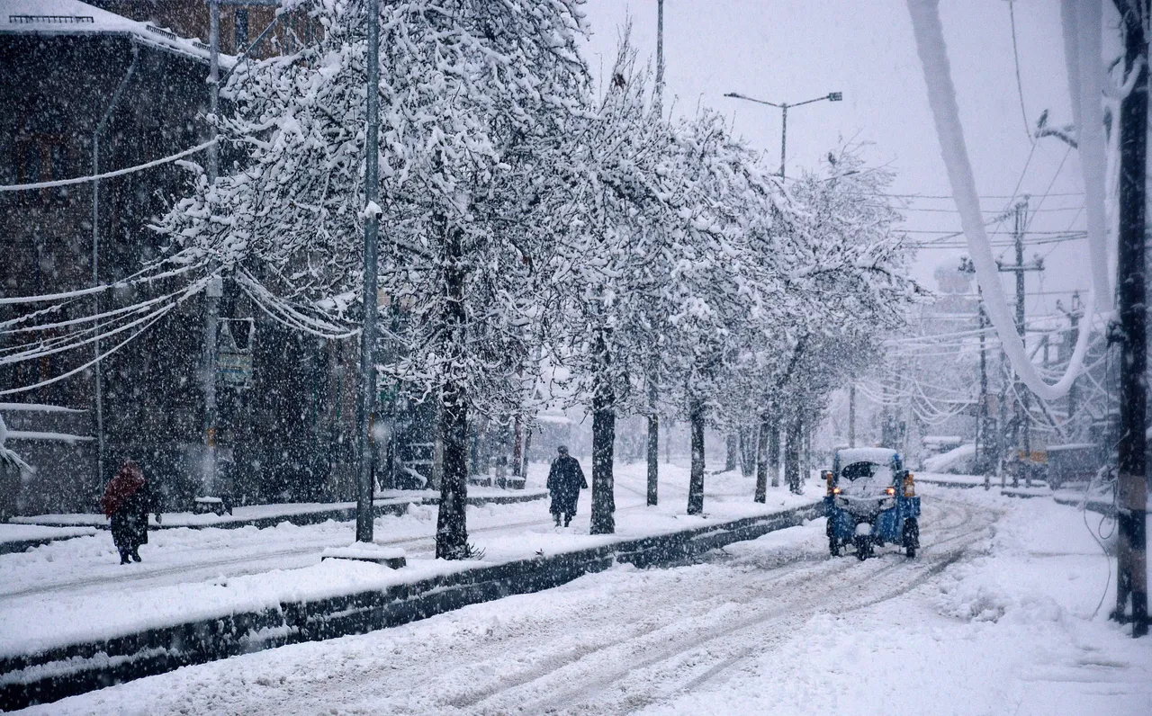 Unseasonal snowfall in Kashmir affects normal life