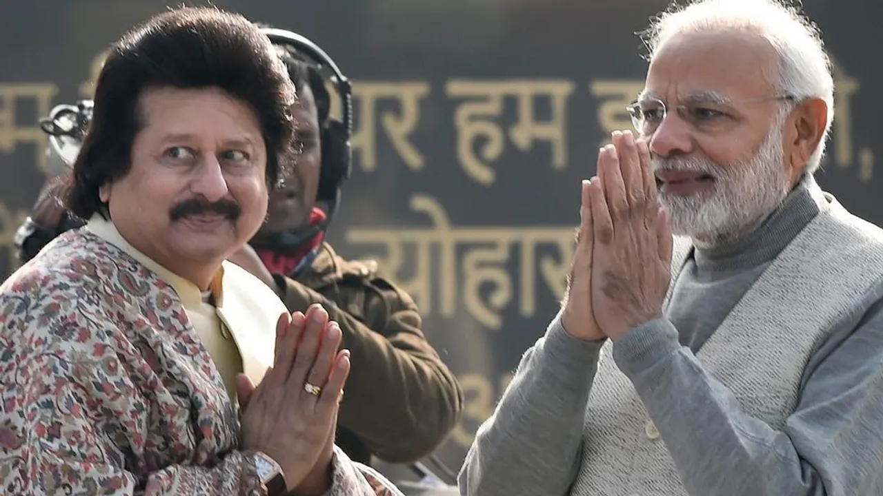 Narendra Modi and Pankaj Udhas