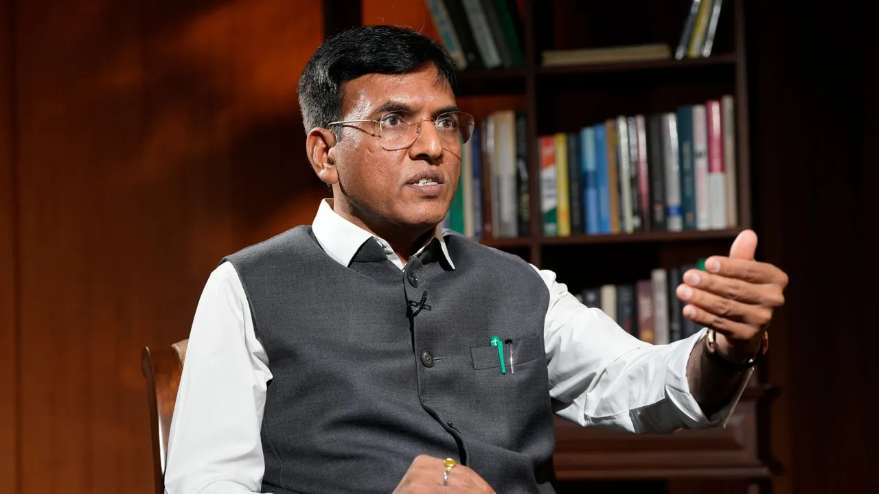 Union Minister for Health and Family Welfare & Chemicals and Fertilizers Mansukh Mandaviya during an interview with PTI, in New Delhi, Thursday, April 4, 2024