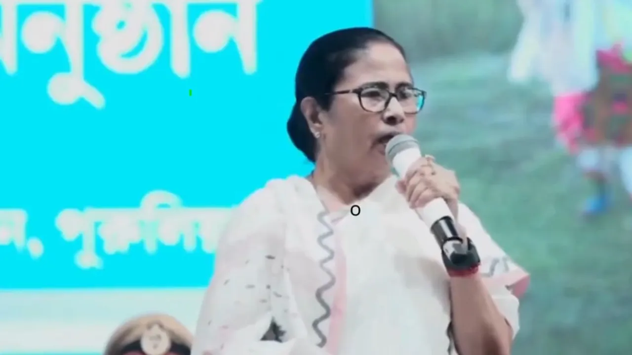 West Bengal CM Mamata Banerjee addresses an event in Purulia on Tuesday