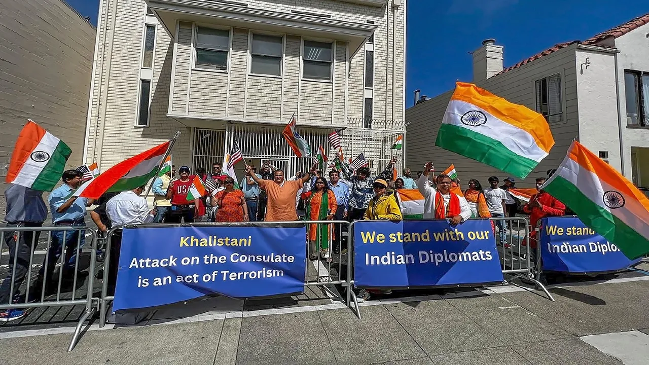 Indian Americans rally in support of India at San Francisco consulate after Khalistani attack