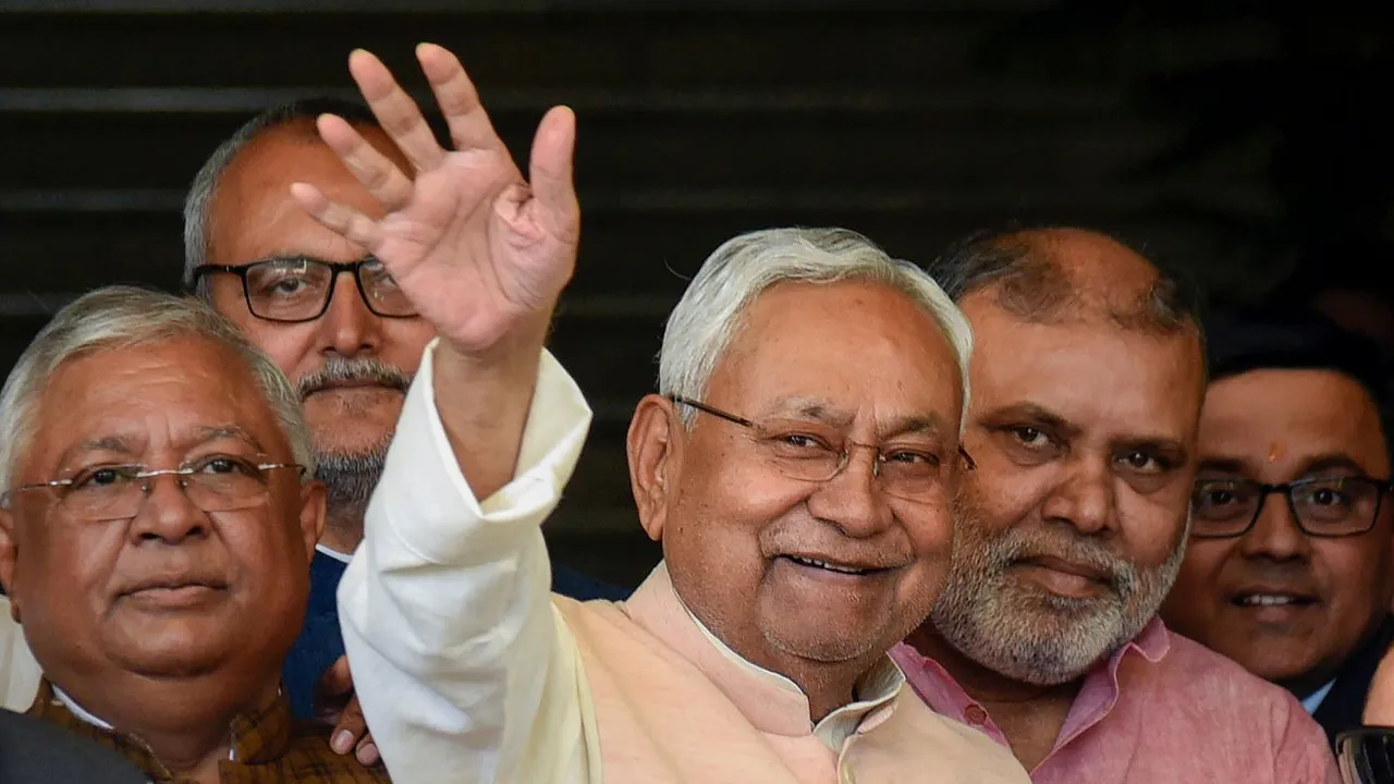 Bihar Chief Minister Nitish Kumar after filing his nomination papers for the MLC elections, in Patna