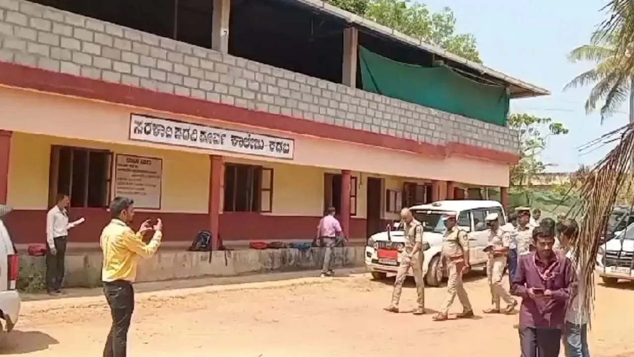 Police visit Kadaba Government Pre-University college for inspection after girls were attacked with acid
