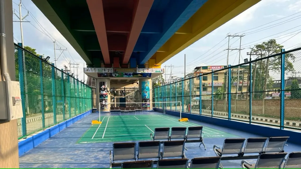 Badminton court built under flyover in Assam's Jorhat district
