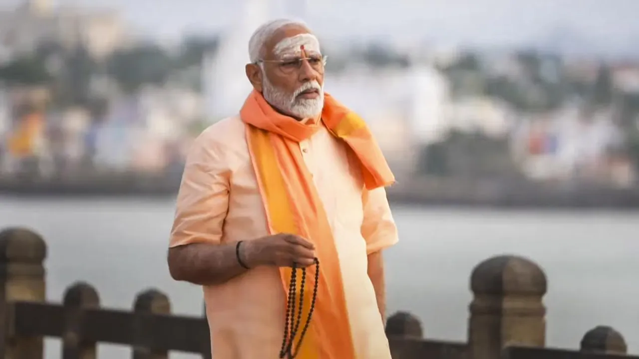 Prime Minister Narendra Modi at the Vivekananda Rock Memorial, in Kanniyakumari, on June 1, 2024