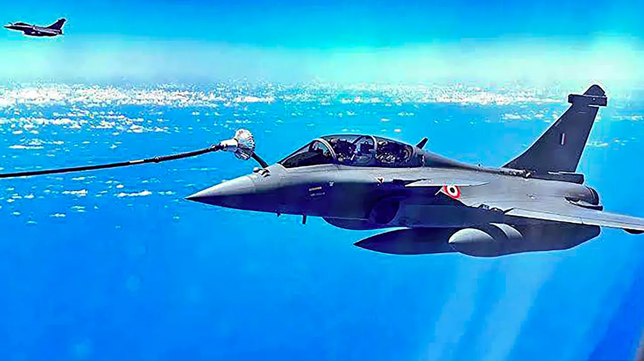 Rafale jets of the Indian Air Force (IAF) during a long-range mission lasting over six hours delivering pinpoint precision strikes, in the Indian Ocean Region (IOR)