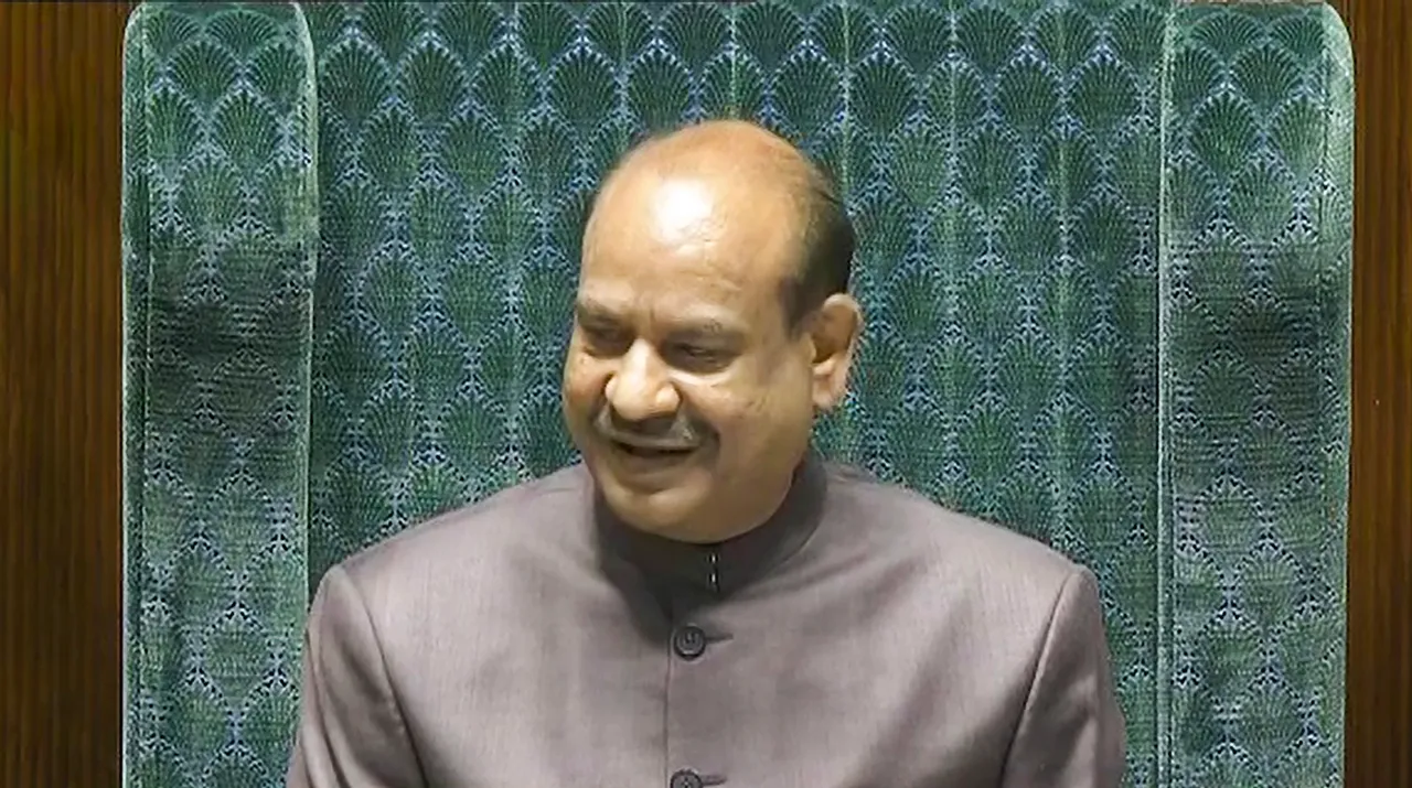 Lok Sabha Speaker Om Birla during presentation of the Interim Budget 2024 in the House, at Parliament House in New Delhi