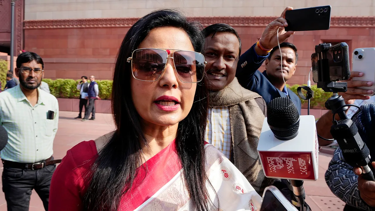 TMC MP Mahua Moitra during the Winter session of Parliament, in New Delhi