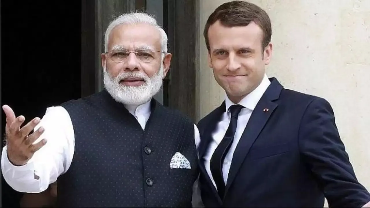 Narendra Modi Emmanueal Macron