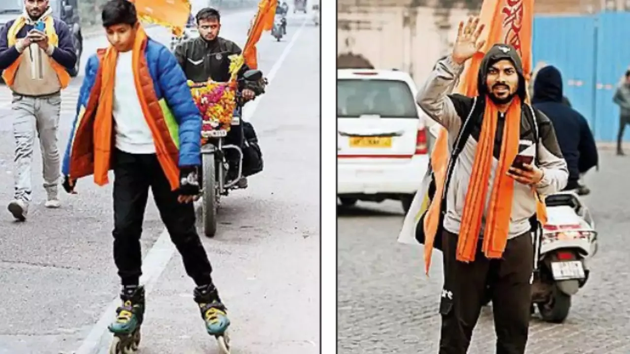 Skating, cycling, walking: The journeys people are taking to reach Ayodhya on Jan 22