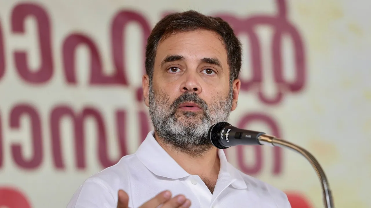 Congress MP Rahul Gandhi addresses a rally, in Malappuram, Kerala, Wednesday, June 12, 2024.