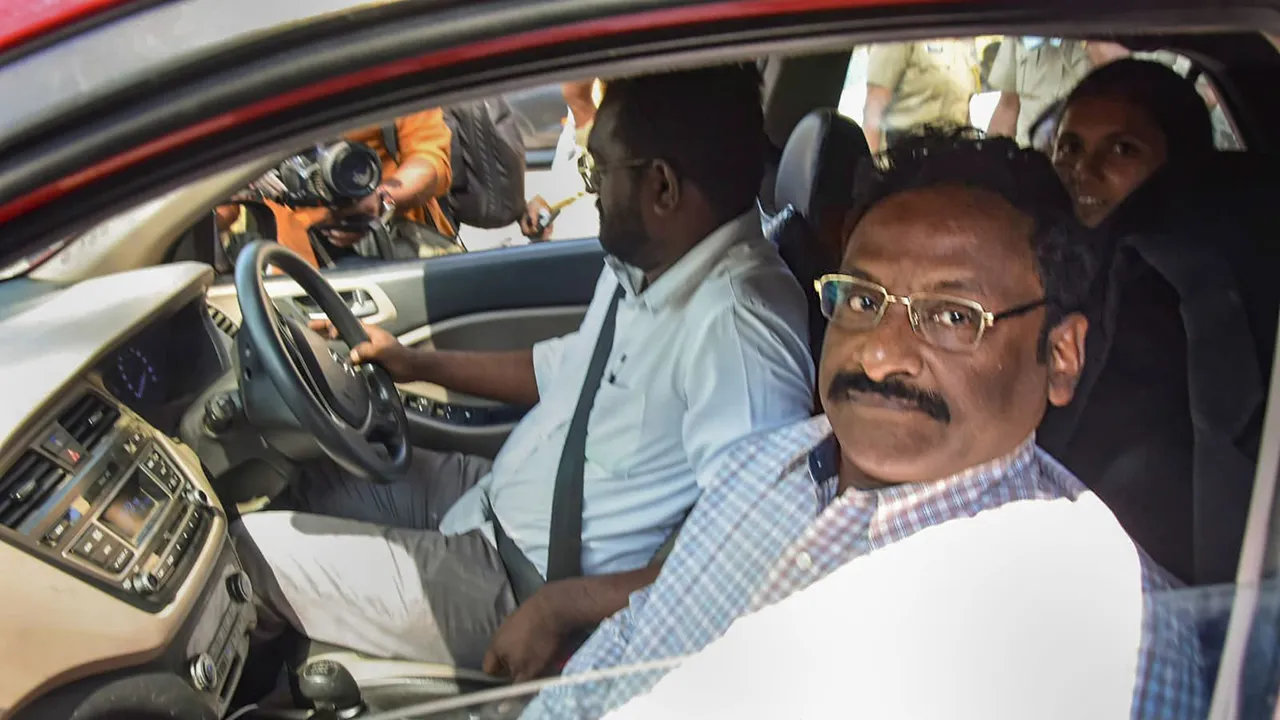 Former Delhi University professor GN Saibaba after he was released from the Nagpur Central Jail, two days after the Bombay High Court acquitted him in an alleged Maoist links case, in Nagpur