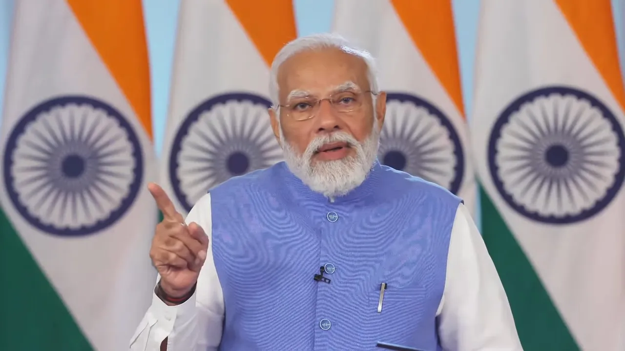 Prime Minister Narendra Modi speaking at the launch of the PM-SURAJ national portal