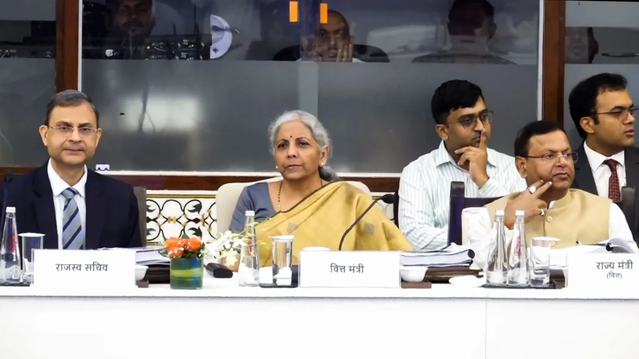 Union Finance Minister Nirmala Sitharaman and MoS Pankaj Chaudhary during the 54th meeting of the GST Council, in New Delhi, Monday, Sept 9, 2024.