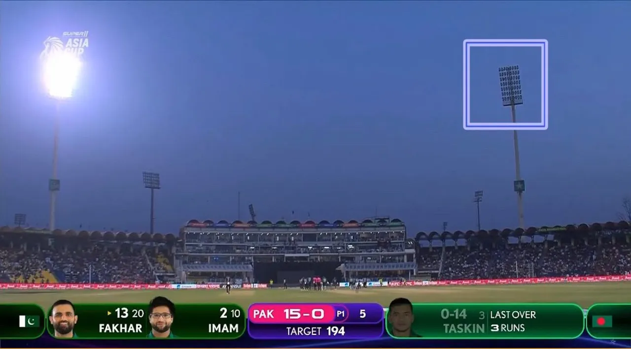 asia cup floodlight malfunction