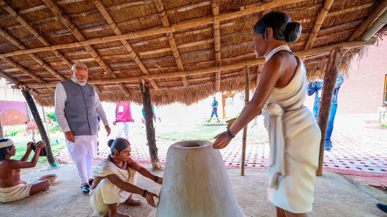 Prime Minister Narendra Modi visits the the Birsa Munda Museum on 'Janjatiya Gaurav Divas', in Ranchi