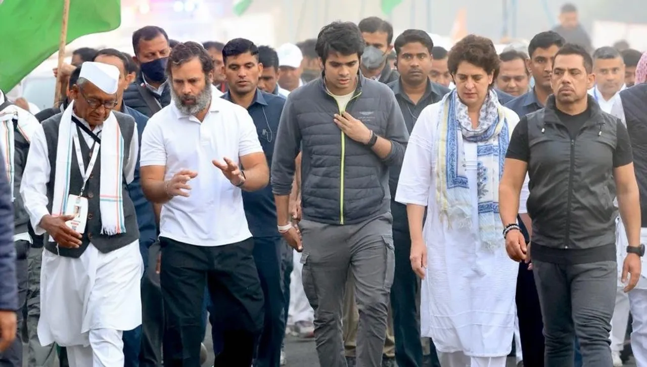 Digvijay Singh, Rahul Gandhi, Rehan, Priyanka Gandhi Vadra and Robert and Vadra