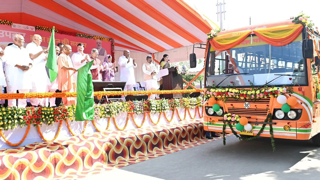 Yogi Adityanath flags off 51 buses with women drivers, conductors in Ayodhya