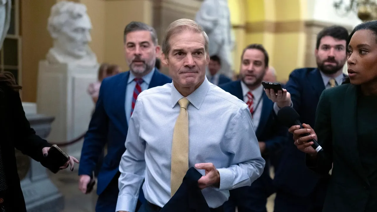 Rep. Jim Jordan, R-Ohio, chairman of the House Judiciary Committee leaves the Republican caucus meeting at the Capitol in Washington