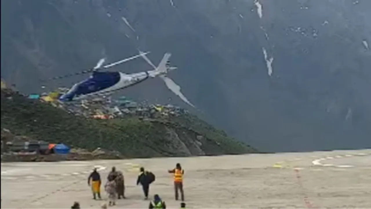 Helicopter developed a technical snag while landing at the helipad