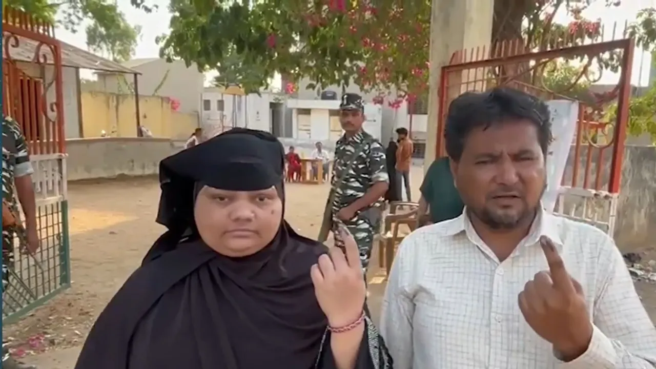 Bilkis Bano casts vote with her husband in Gujarat's Dahod LS seat