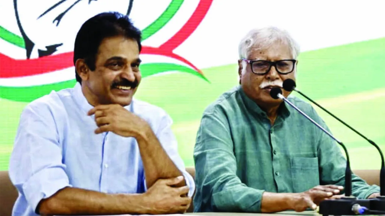 (Left) KC Venugpal and Madhusudan Mistry (Right) (File photo)